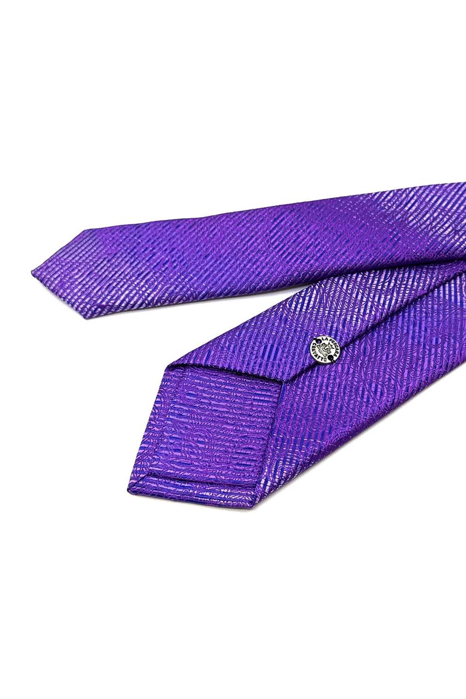 Lila Motif Desen İnce Kravat SK7836