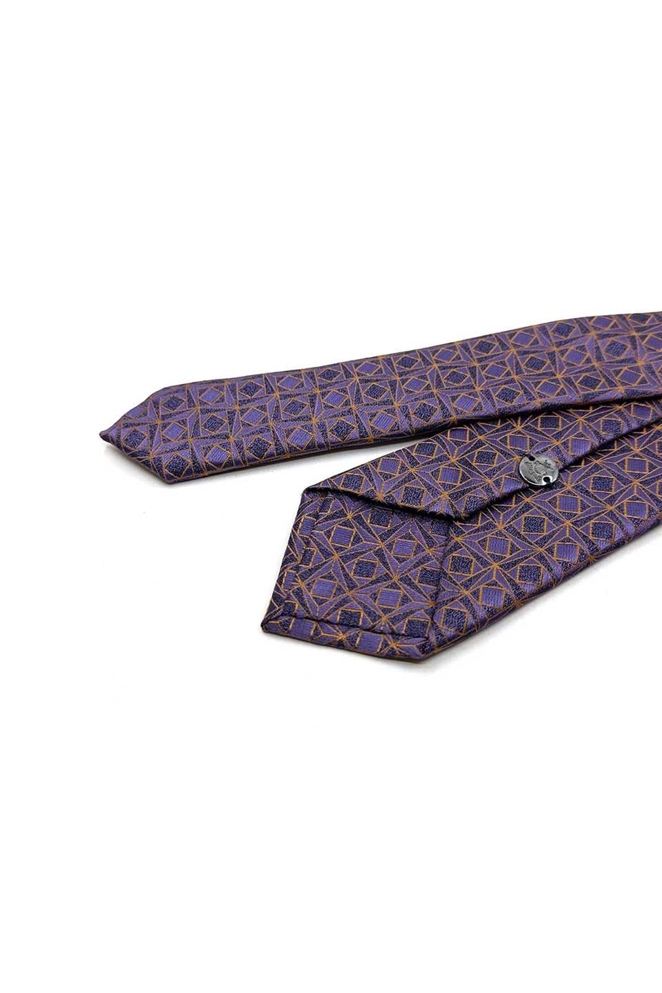 Lila Motif Desen İnce Kravat SK8075
