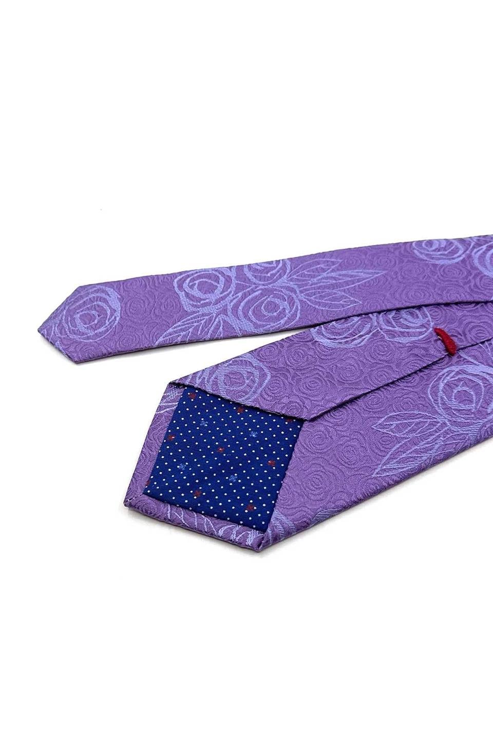 Lila Motif İpek Kravat İK2389