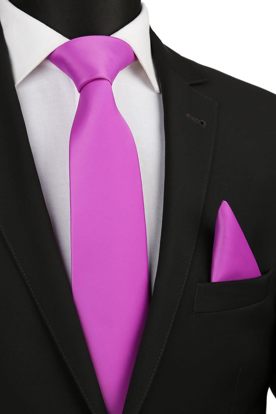 Lilyum Mendilli Düz Saten Kravat KK1135