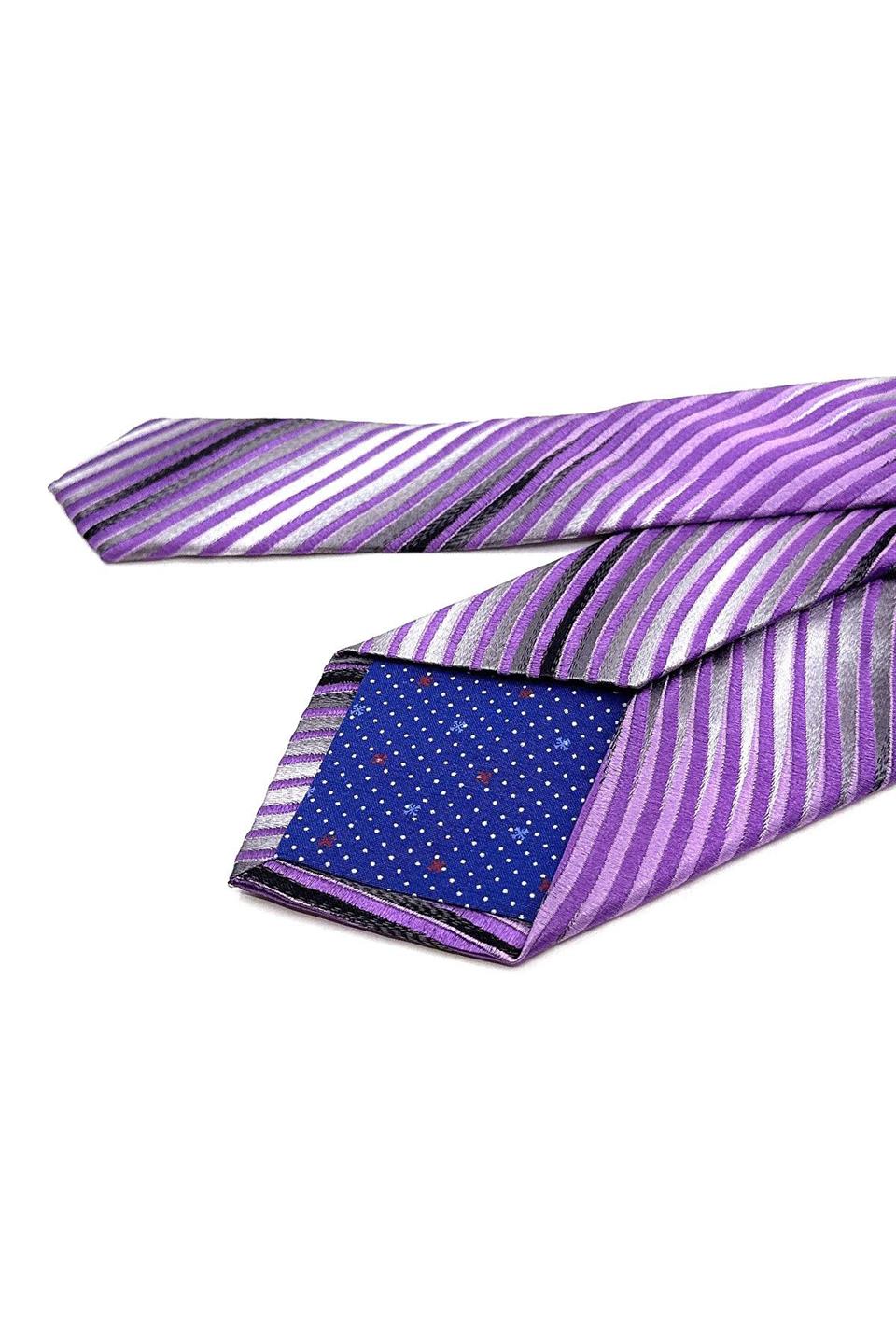 Lobia Style Lila Motif Desen İtalyan İpek Kravat İK1426