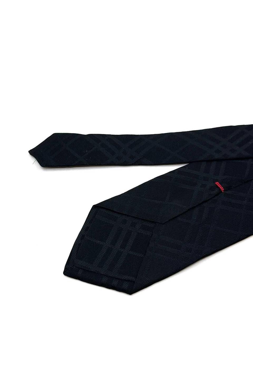 Manzolino Style Siyah Ekose Desen İtalyan İpek Kravat İK1853