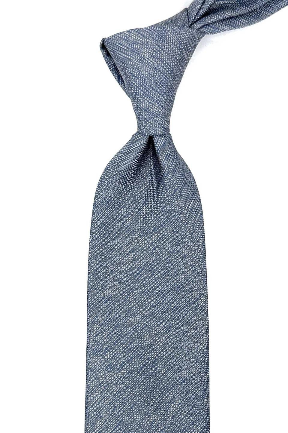 Mavi - Bej Kum Desen Mendilli Klasik Kravat KK12344