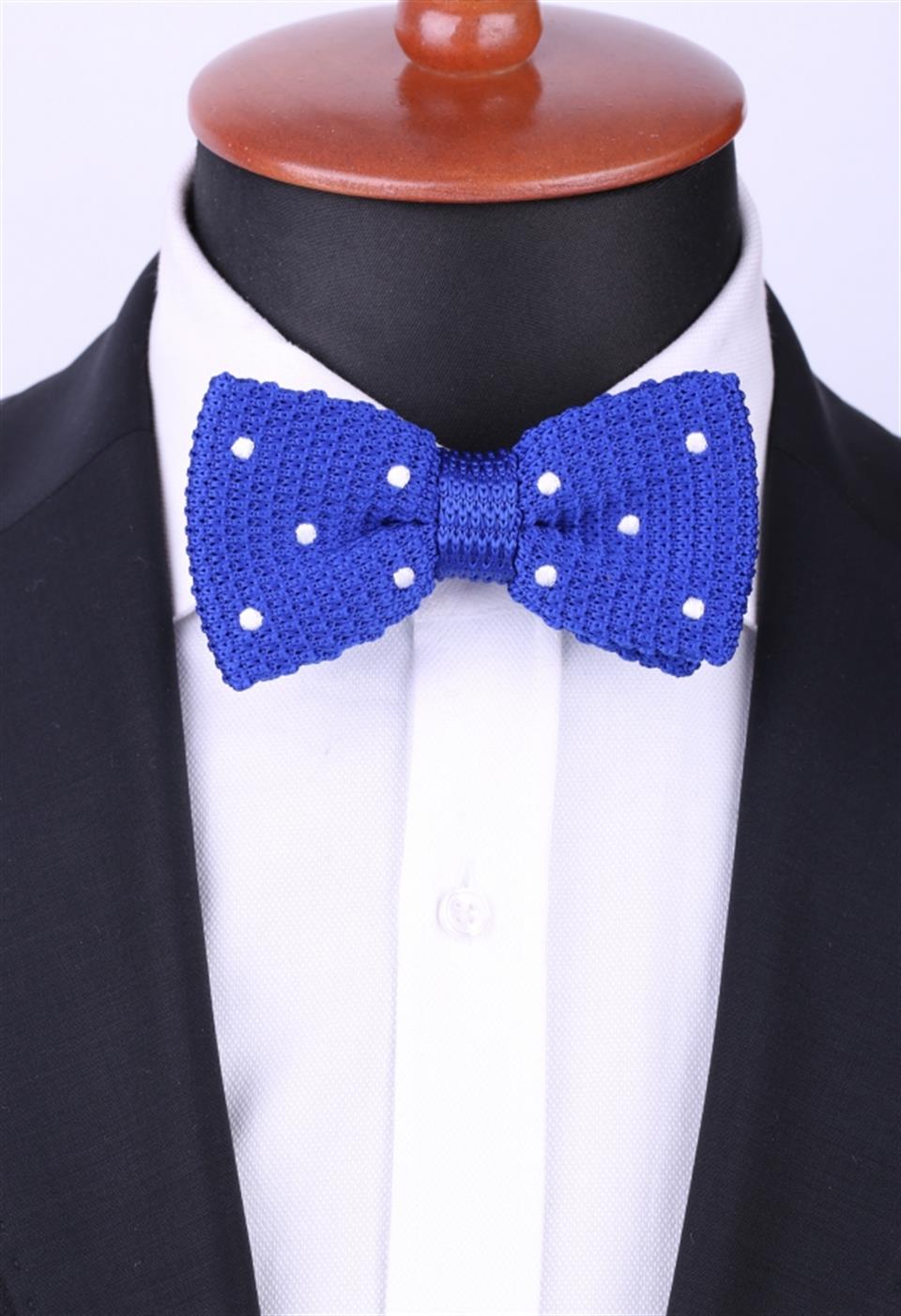 Mavi Beyaz Örgü Papyon ÖR05