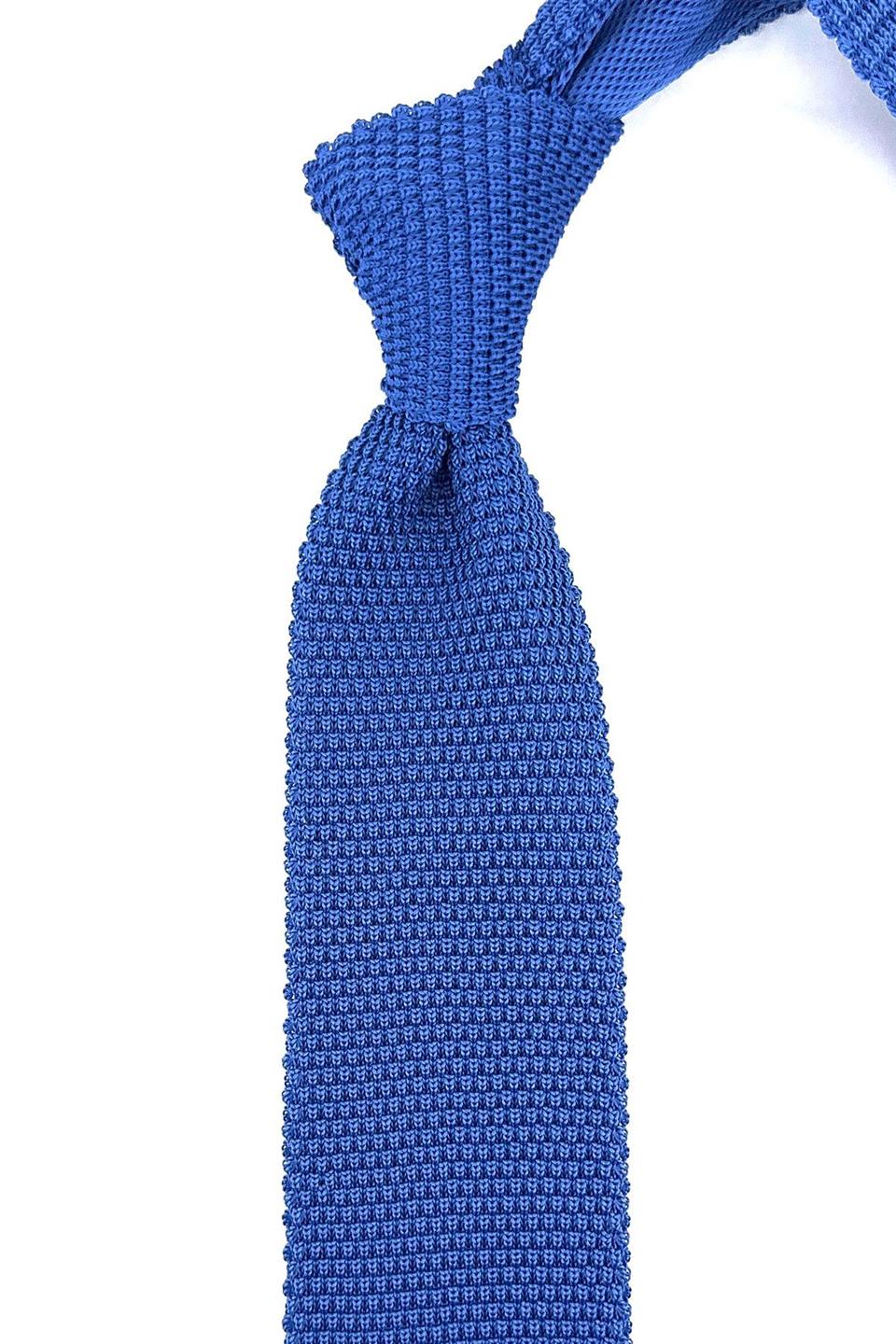 Mavi Düz Örgü Kravat ÖR8307