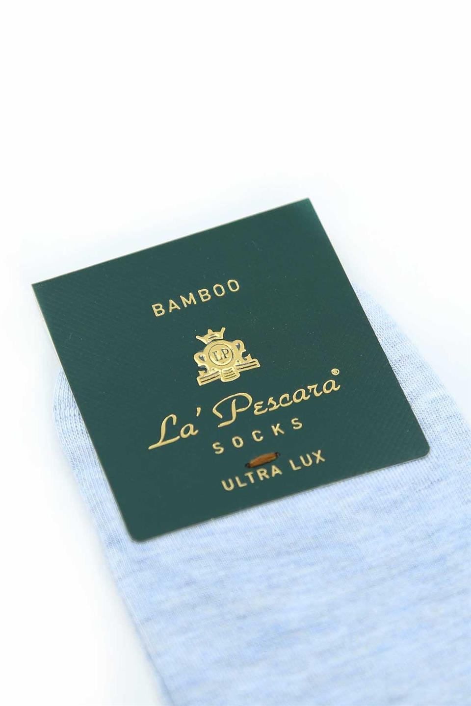 Mavi Düz Ultra Lüks Bambu Tekli Yarım Erkek Çorap CRP354