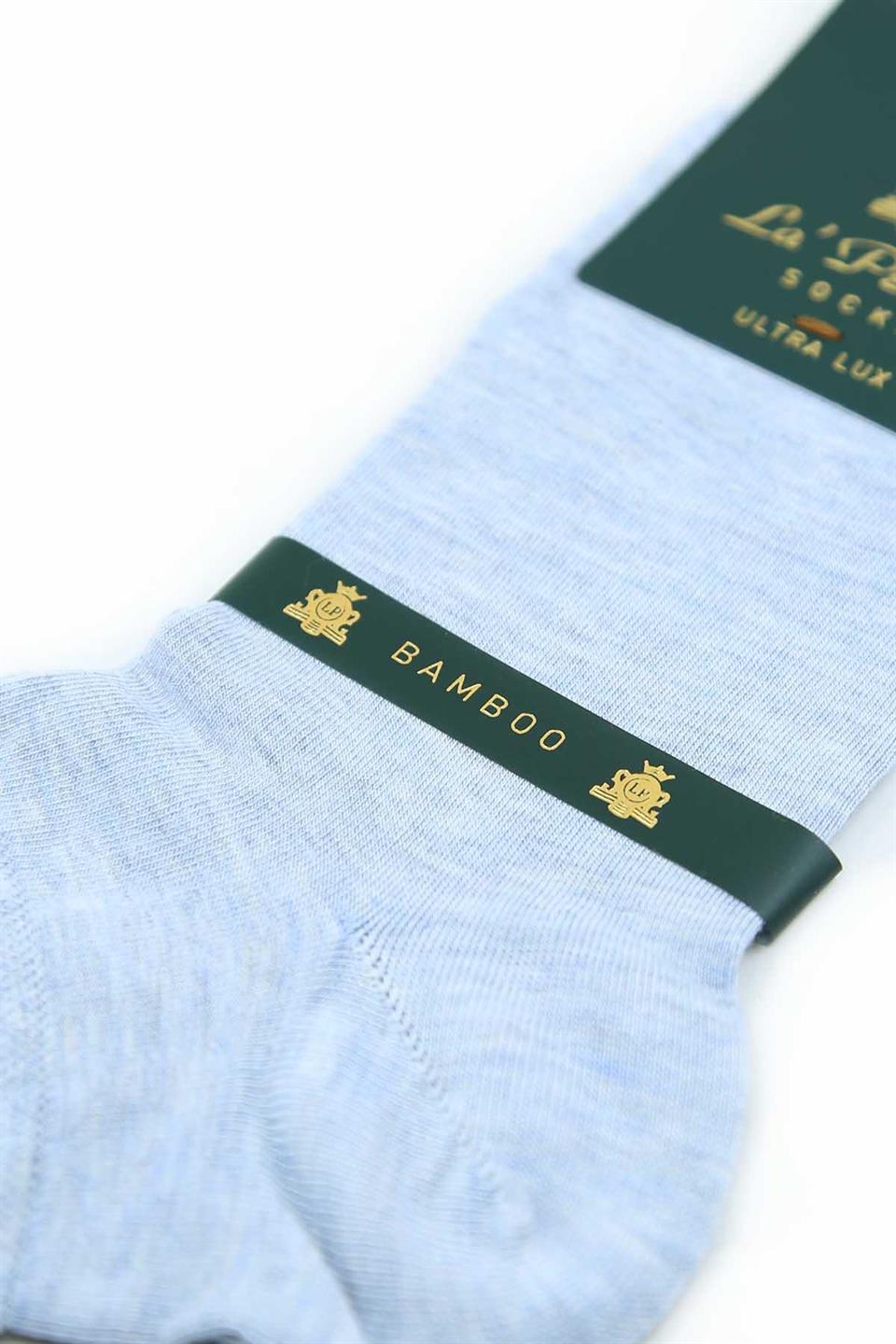 Mavi Düz Ultra Lüks Bambu Tekli Yarım Erkek Çorap CRP354