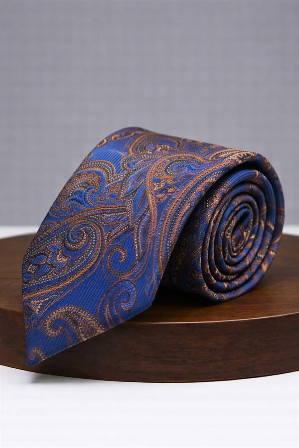 Mavi - Kahve Şal Kravat