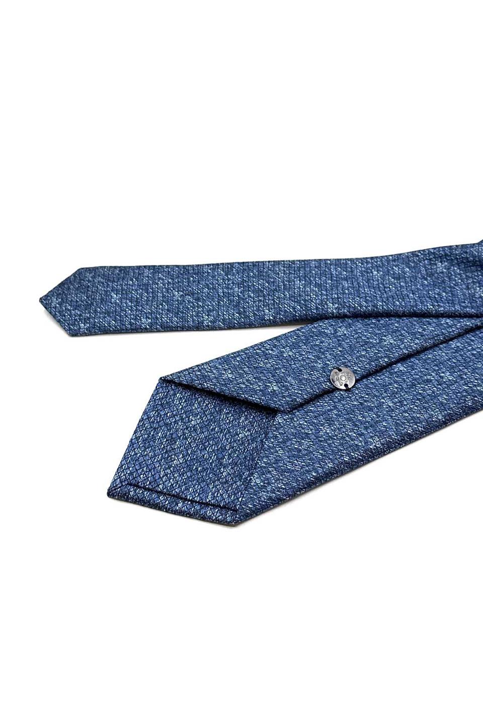 Mavi Kare Desen Mendilli Klasik Kravat KK13061