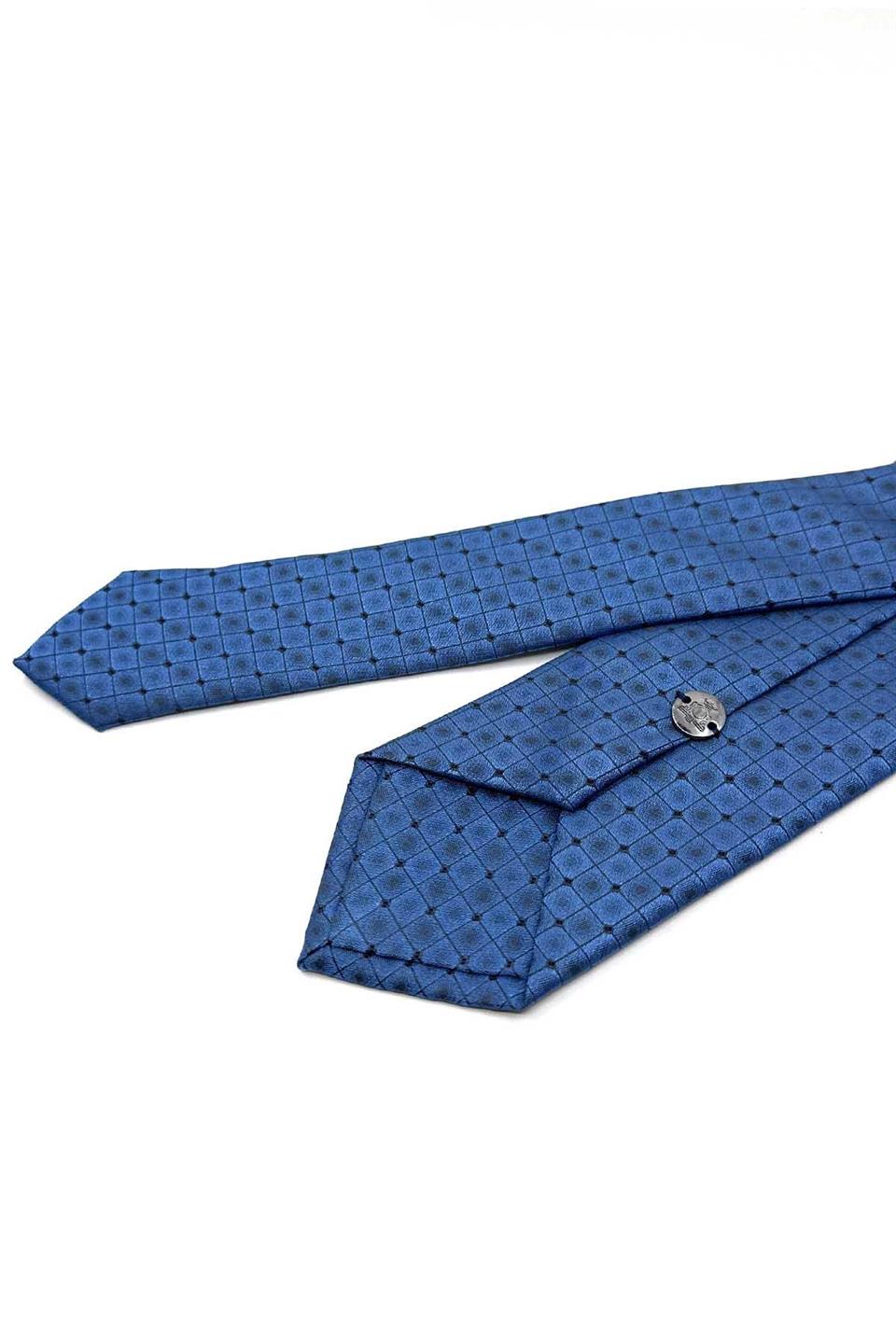 Mavi Kare Desen Slim Kravat SK7981