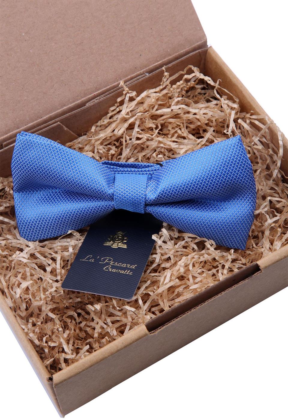 Mavi Kendinden Desenli Papyon P487