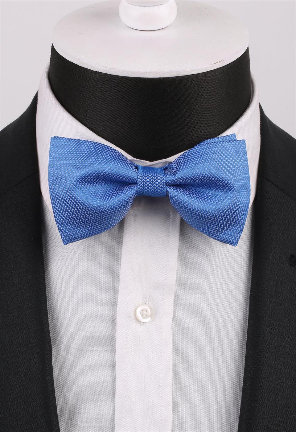 Mavi Kendinden Desenli Papyon P487