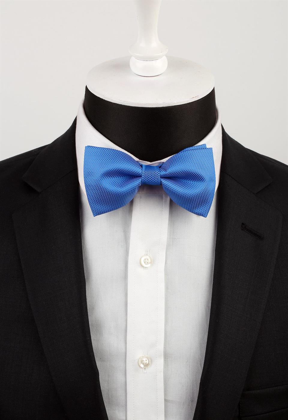 Mavi Kendinden Desenli Papyon P487