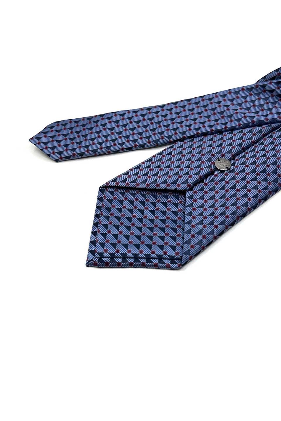 Mavi Küçük Desen Mendilli Klasik Kravat KK13445