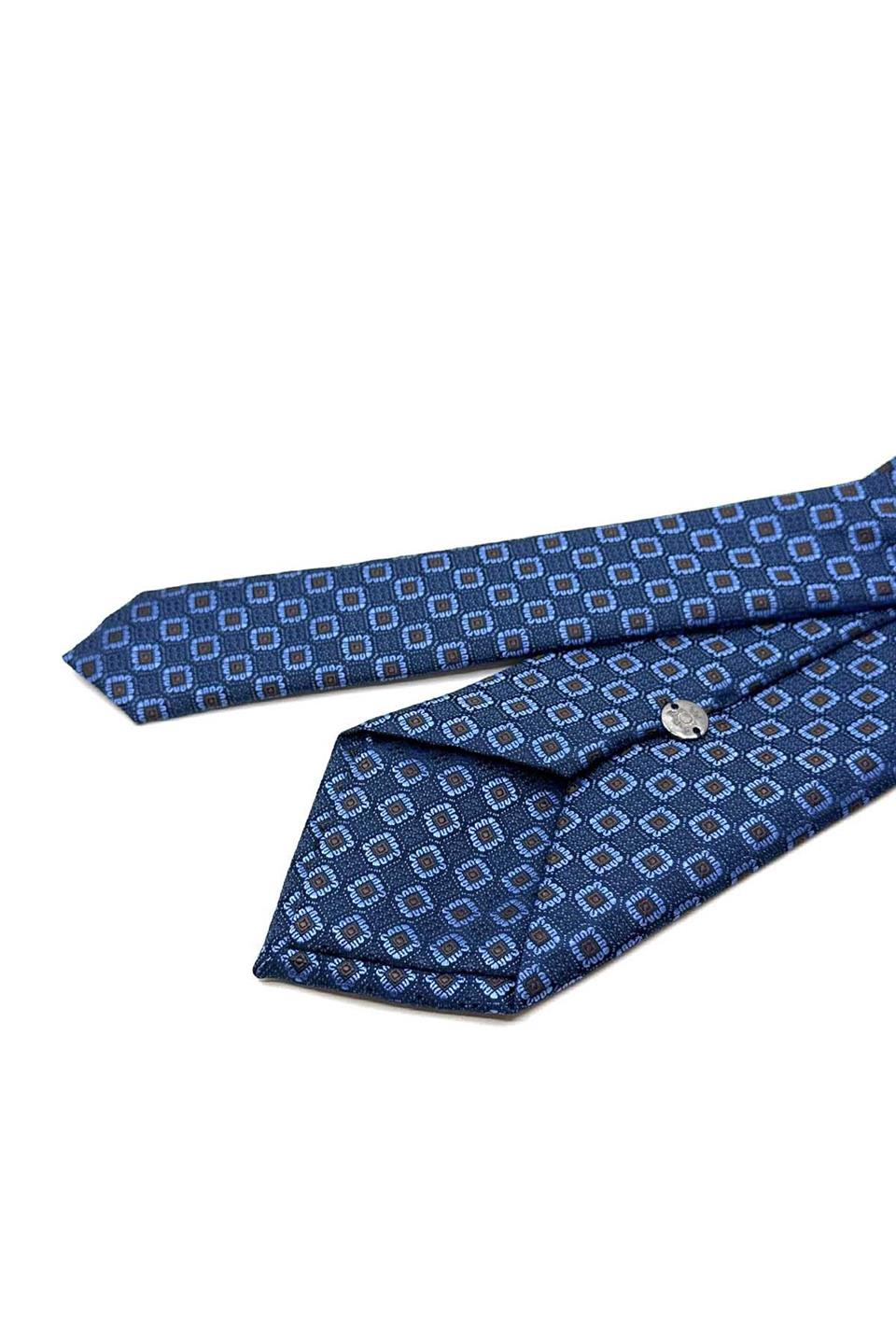 Mavi Küçük Desen Mendilli Klasik Kravat KK13032