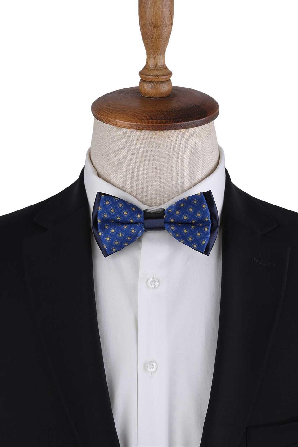 Mavi Küçük Desen Papyon P1981