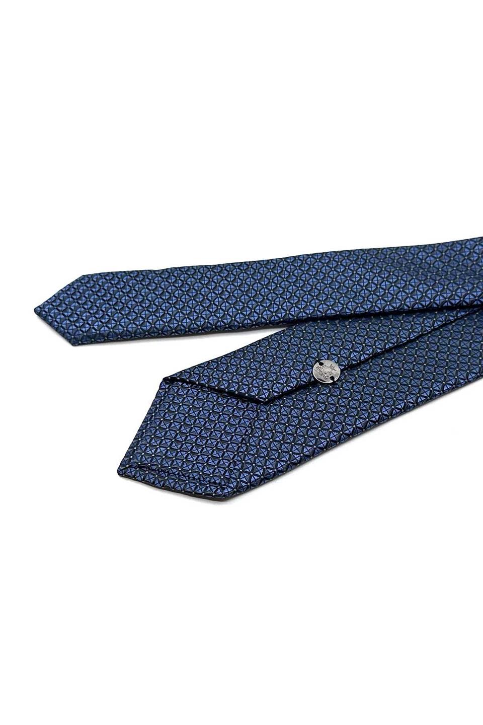 Mavi Küçük Desen Slim Kravat SK8010