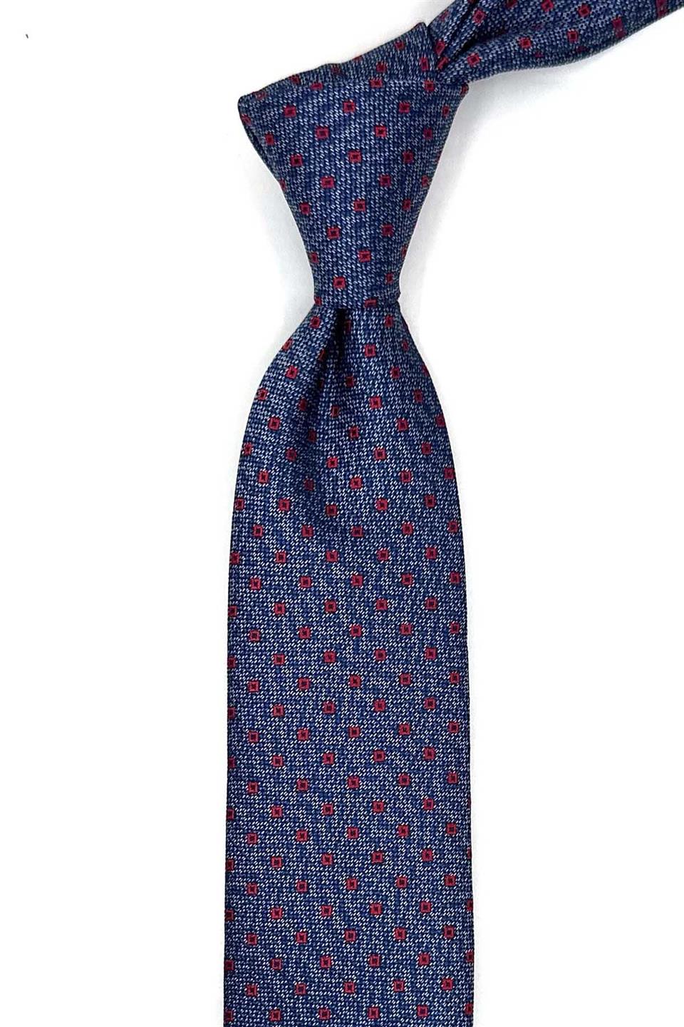 Mavi Küçük Desen Slim Kravat SK8053