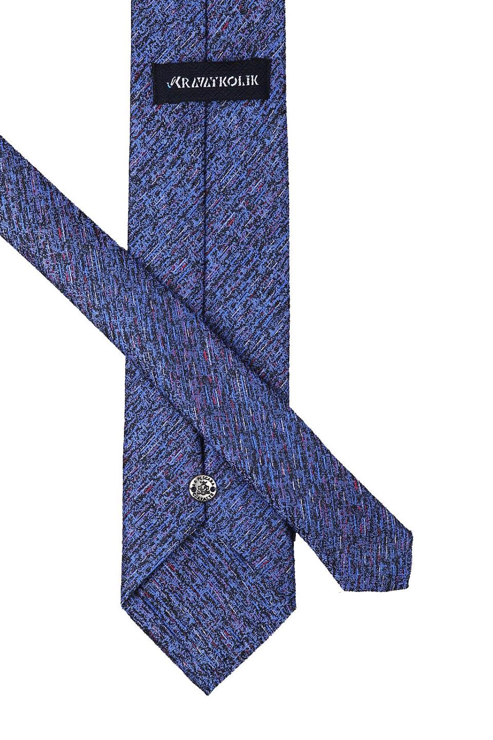 Mavi Kum Desen Mendilli Klasik Kravat KK10038