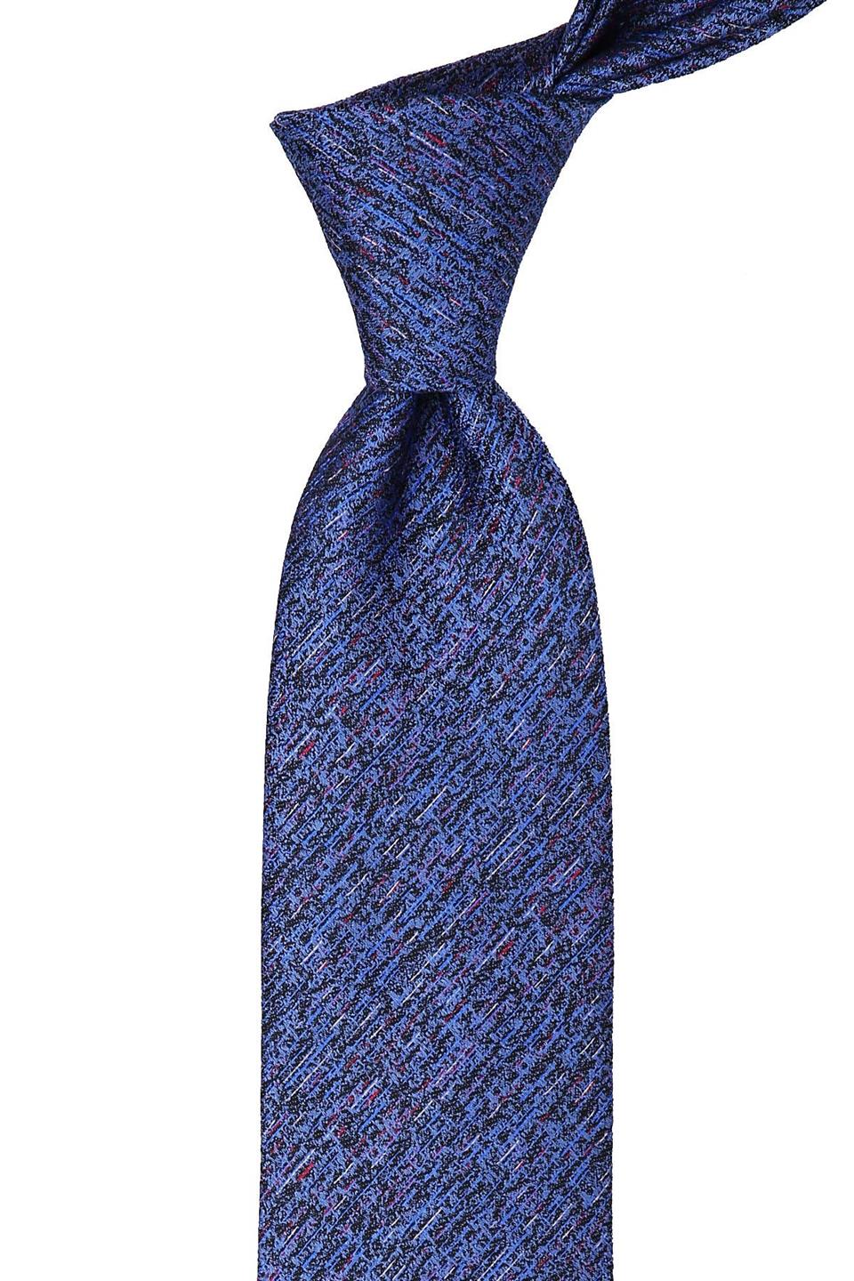 Mavi Kum Desen Mendilli Klasik Kravat KK10038