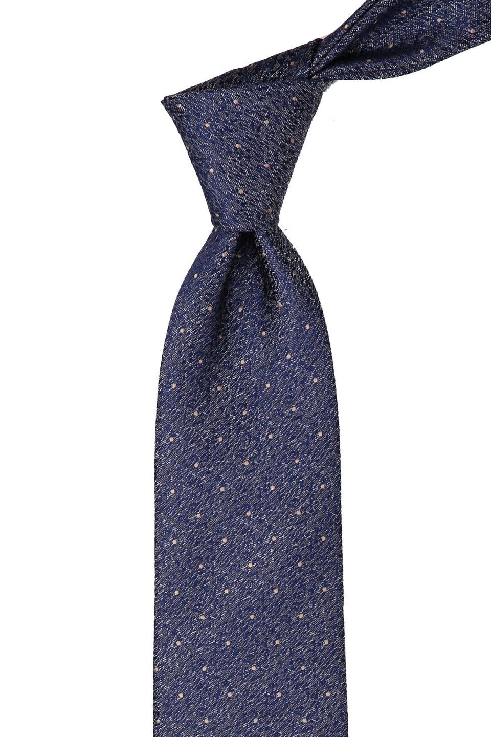 Mavi Kum Desen Mendilli Klasik Kravat KK10573