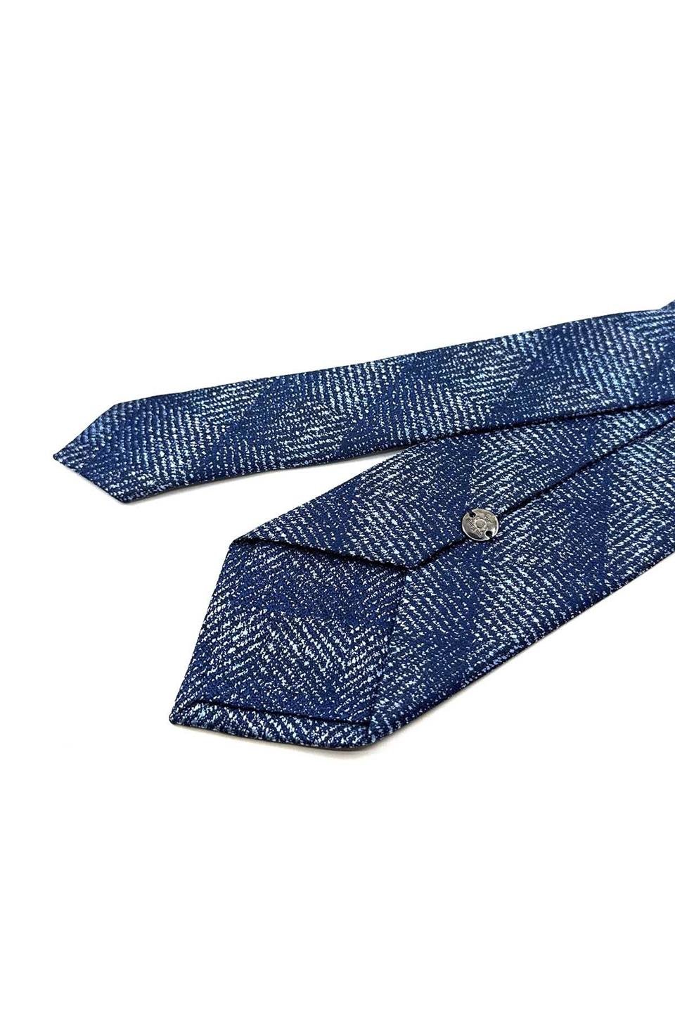 Mavi Kum Desen Mendilli Klasik Kravat KK12505