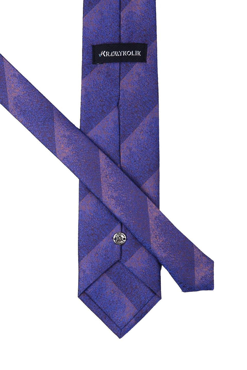Mavi Kum Desen Mendilli Klasik Kravat KK10017