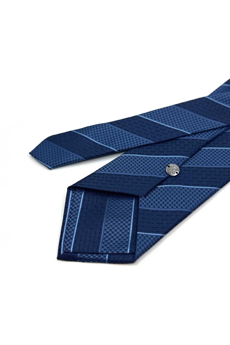 Sarı Çizgi Desen Mendilli Klasik Kravat KK13151