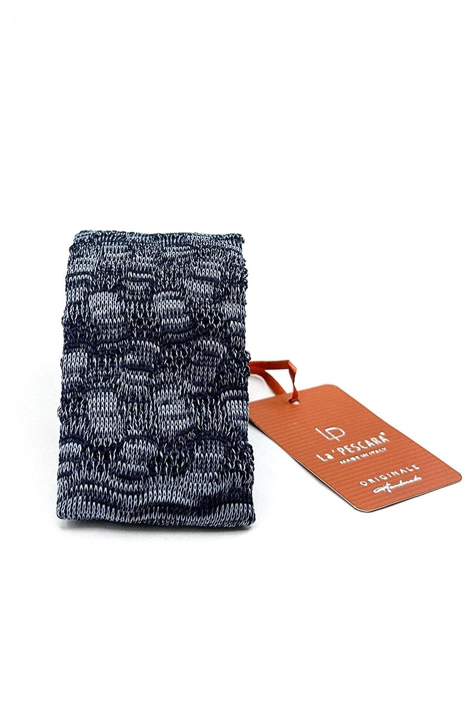 Mavi - Lacivert Motif Desen Örgü Kravat ÖR8358