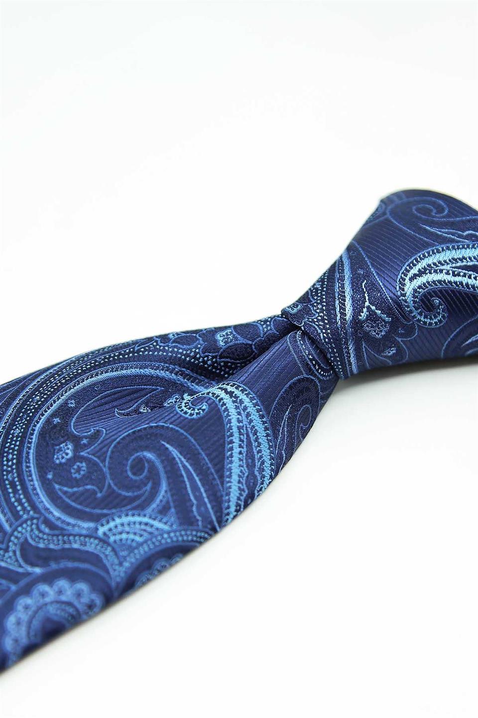 Mavi - Lacivert Şal Kravat