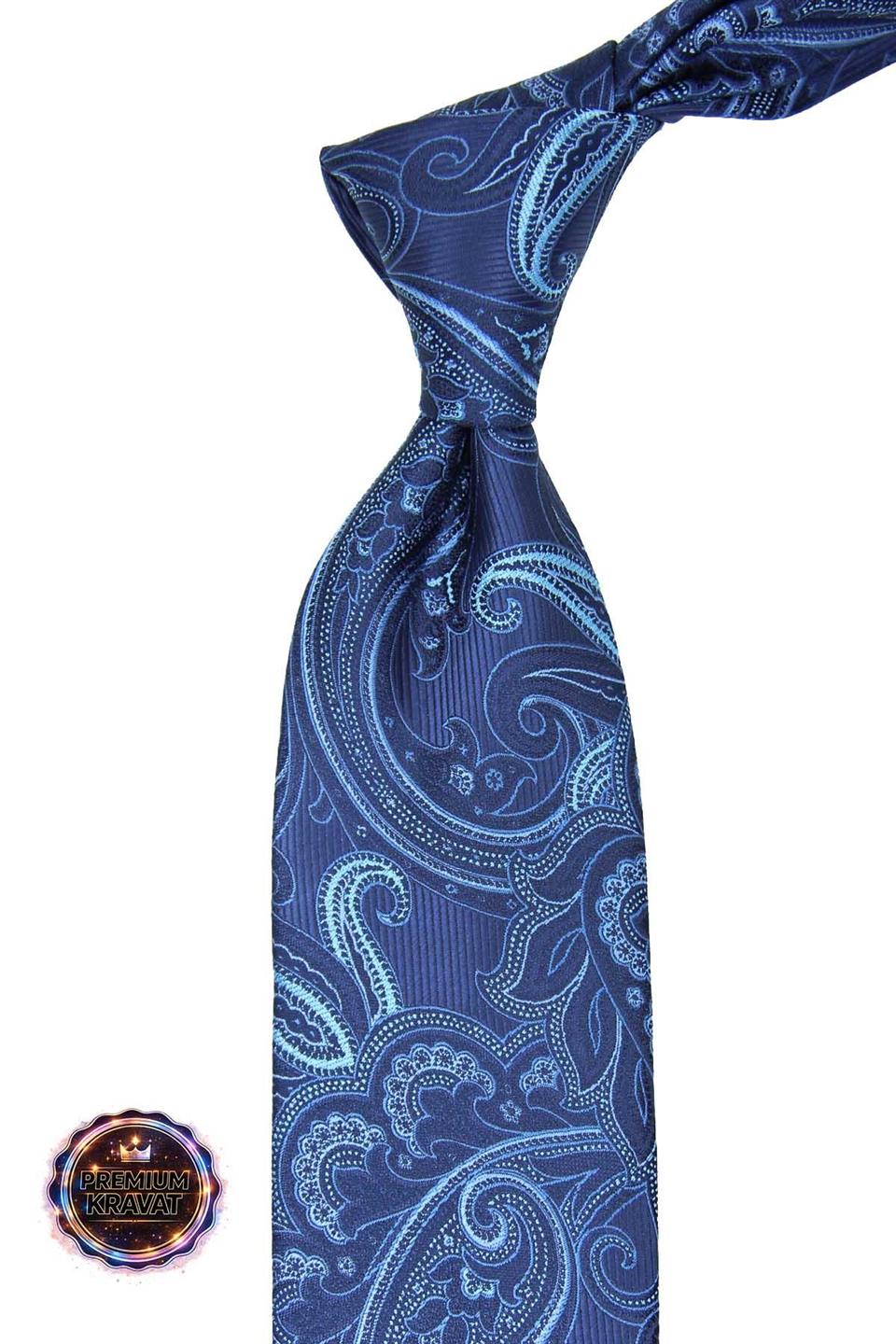 Mavi - Lacivert Şal Kravat