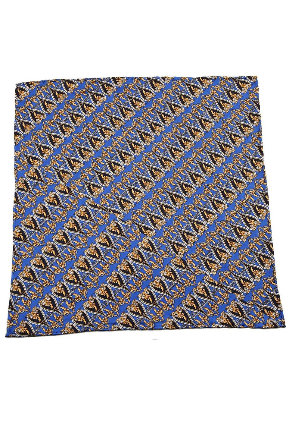 Mavi Motif Baskılı İpek Mendil SPS186