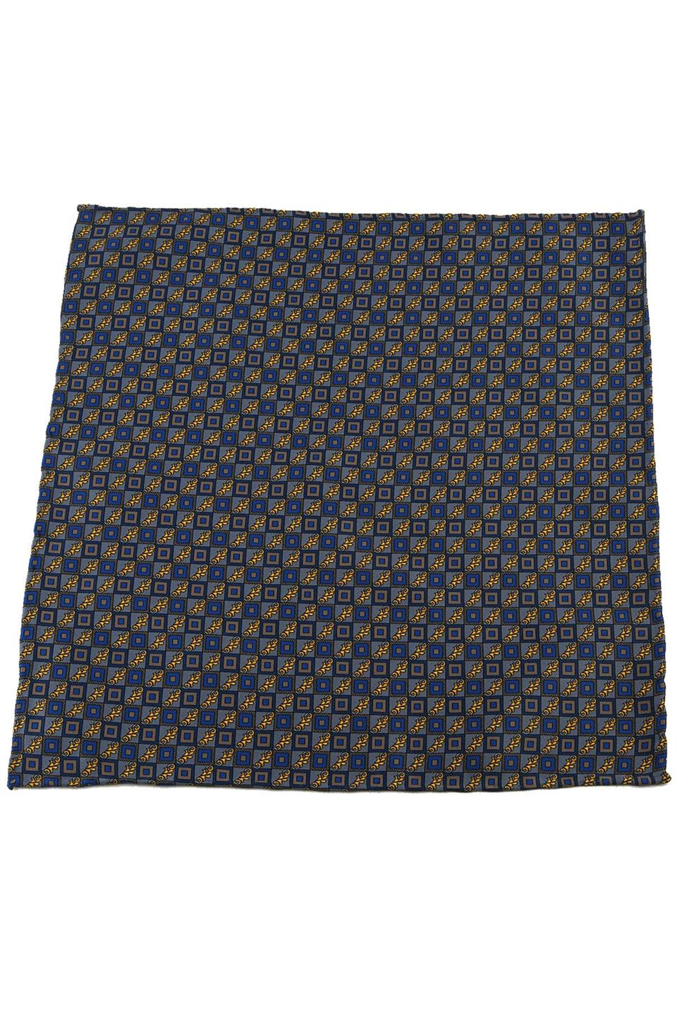 Mavi Motif Baskılı İpek Mendil SPS199