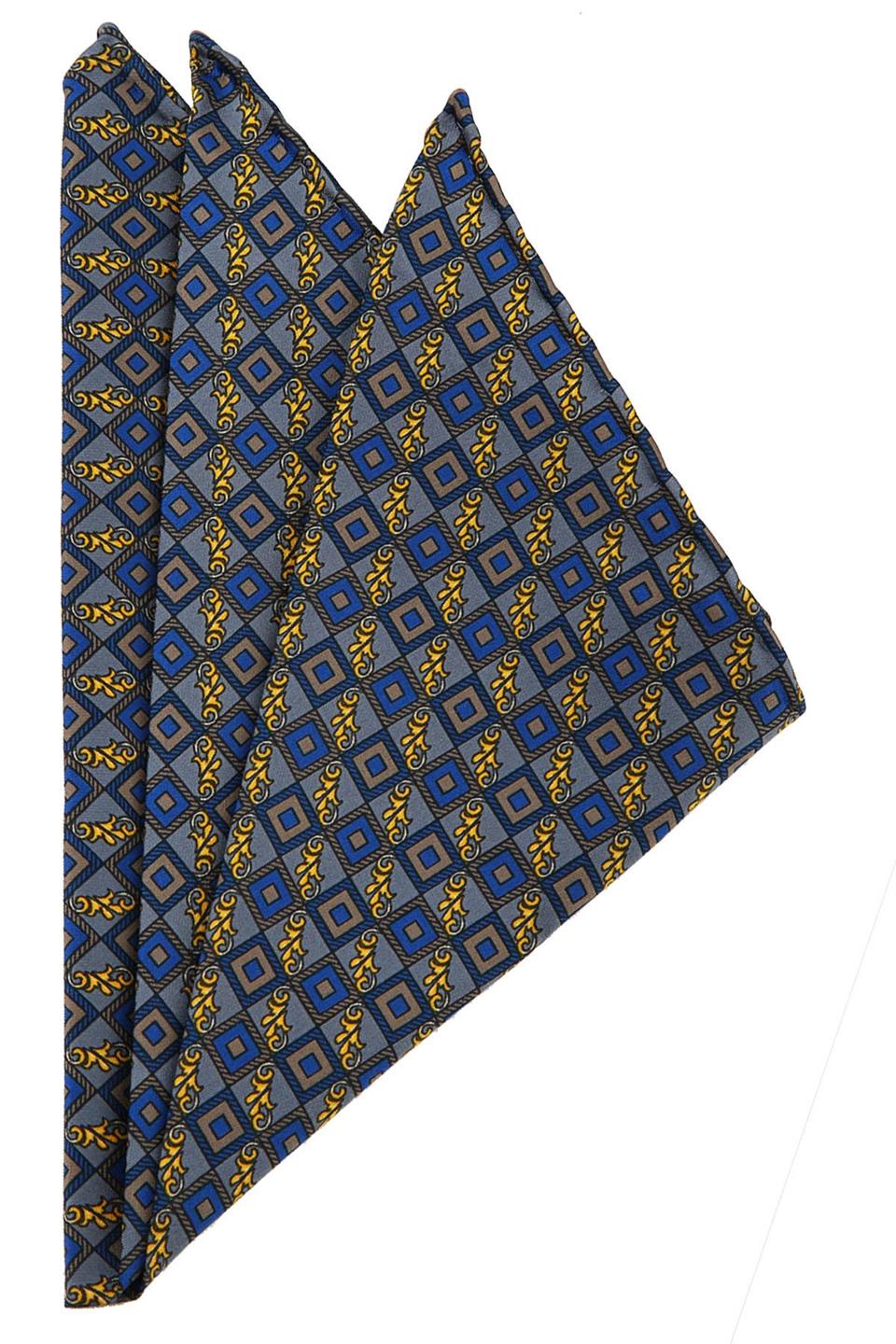 Mavi Motif Baskılı İpek Mendil SPS199