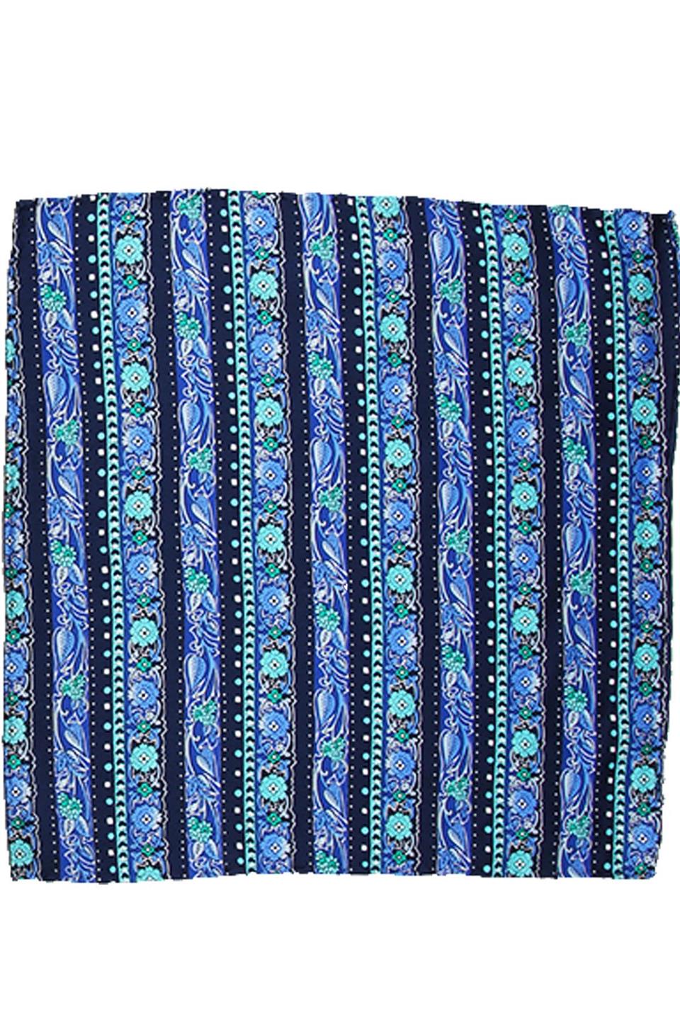 Mavi Motif Baskılı İpek Mendil SPS245