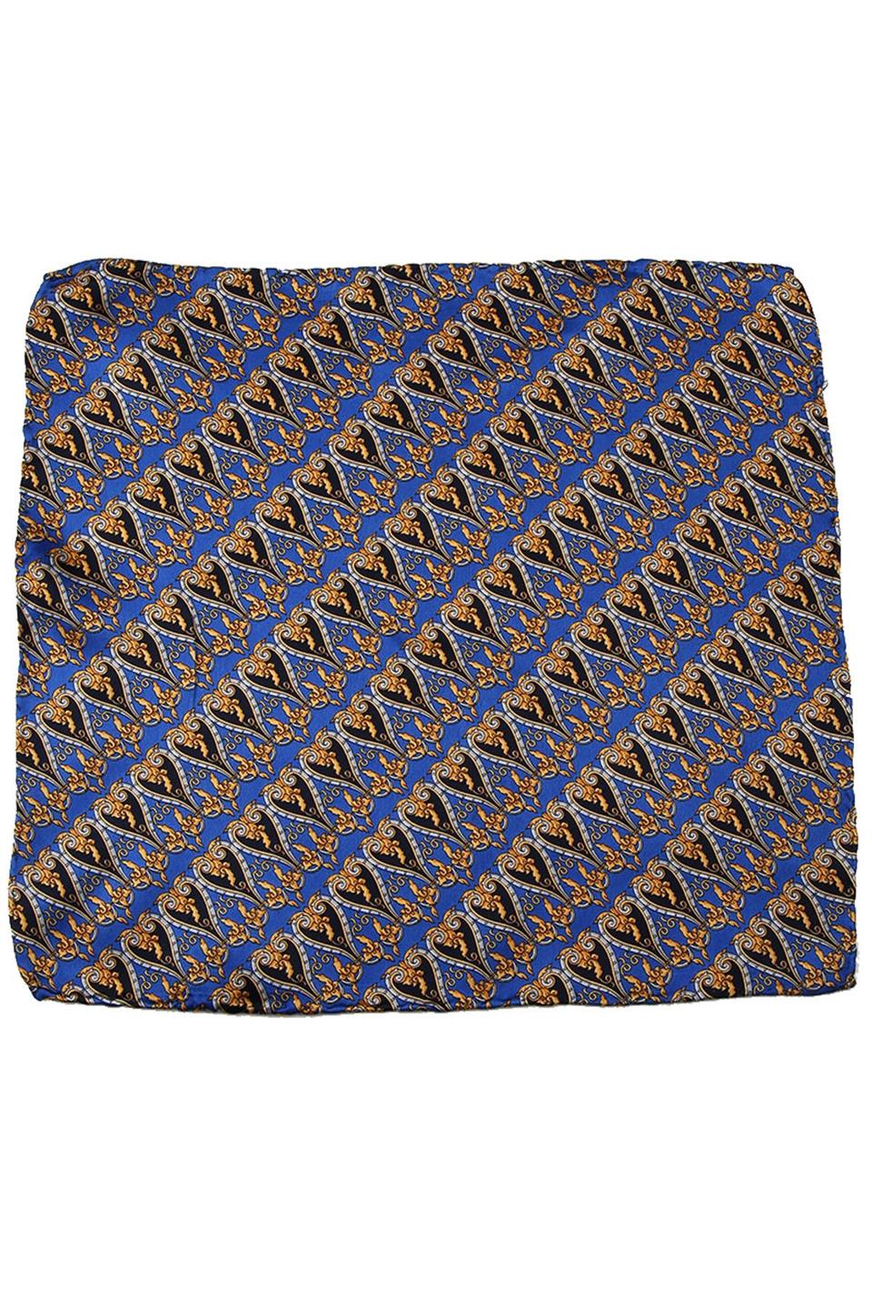 Mavi Motif Baskılı İpek Mendil SPS341