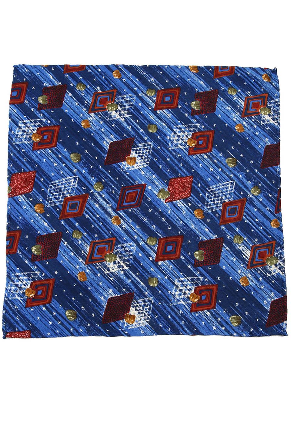 Mavi Motif Baskılı İpek Mendil SPS379