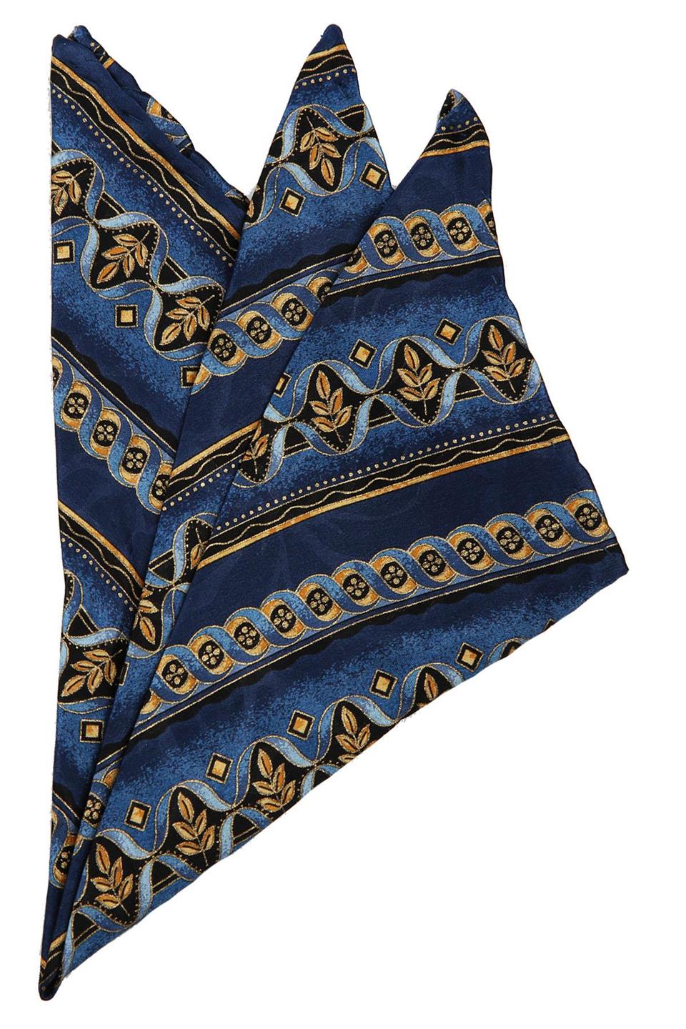 Mavi Motif Baskılı İpek Mendil SPS402