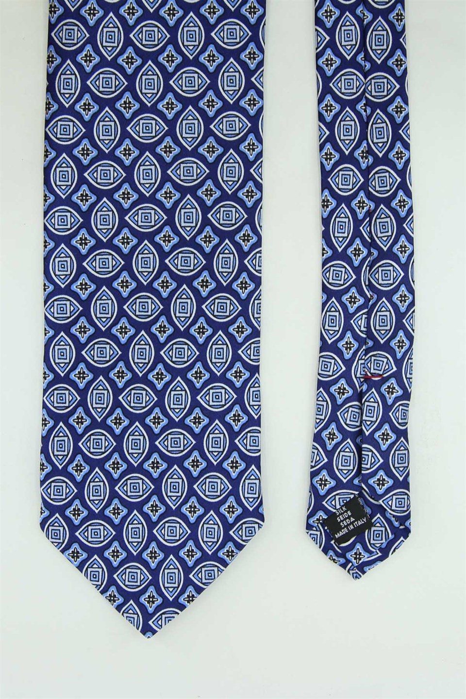 Mavi Motif Desen İtalyan İpek Kravat İK2538