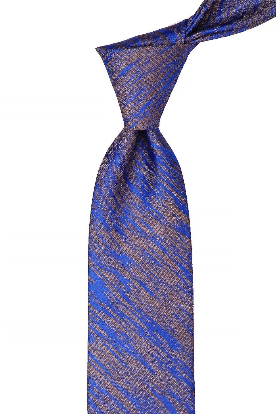 Mavi Motif Desen Mendilli Klasik Kravat KK10519