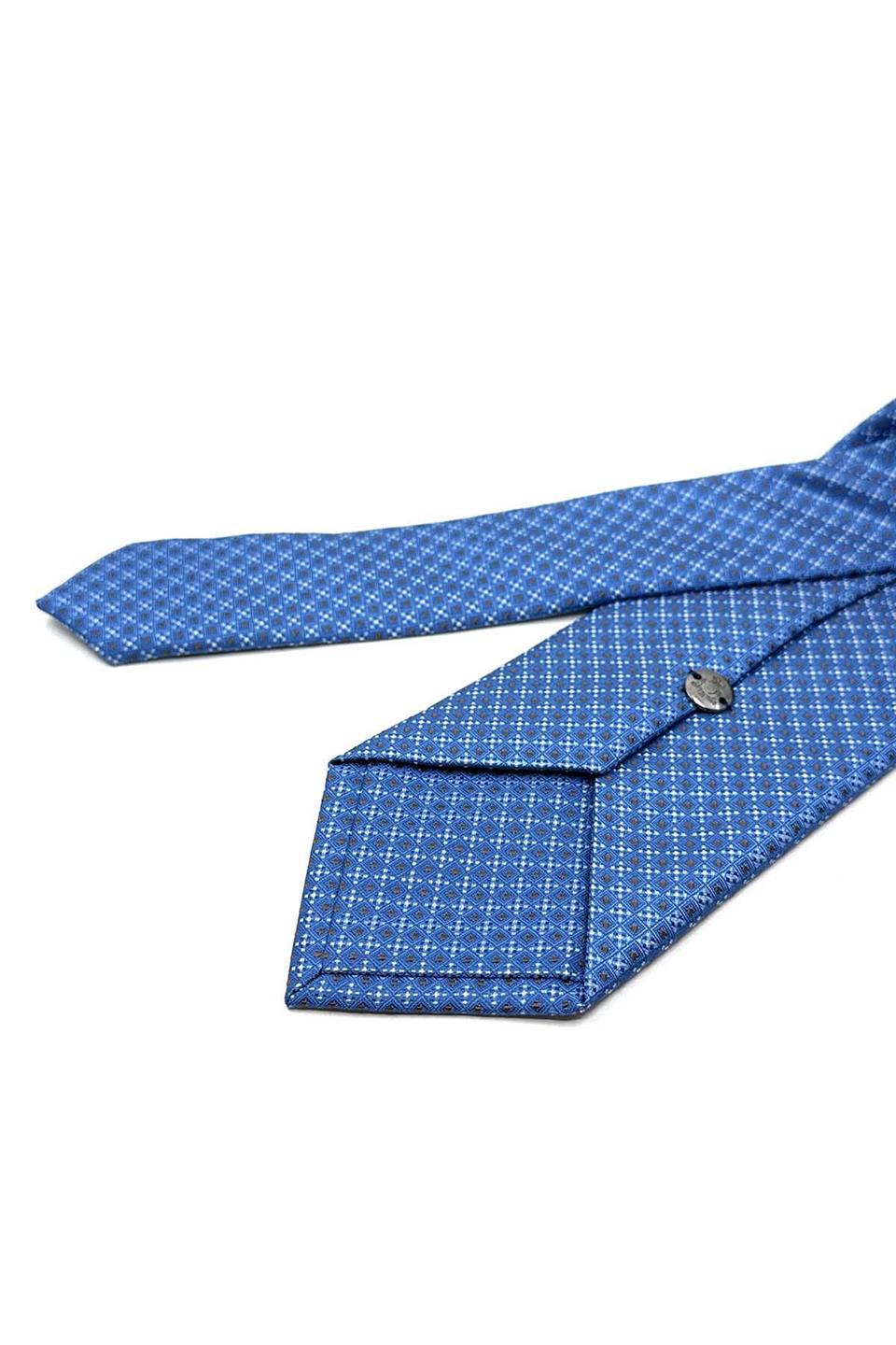 Mavi Nokta Desen Mendilli Klasik Kravat KK12903