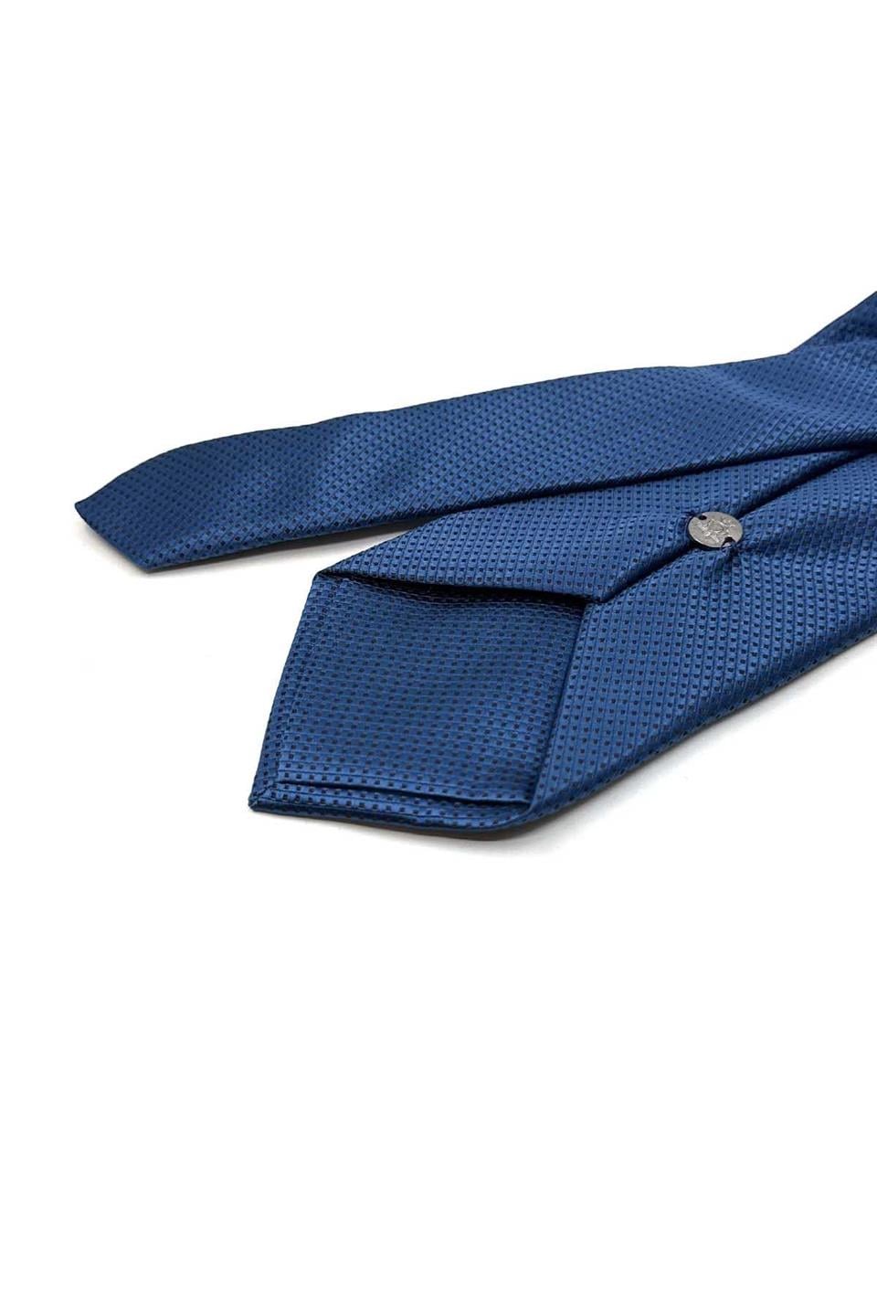Mavi Nokta Desen Mendilli Klasik Kravat KK13457