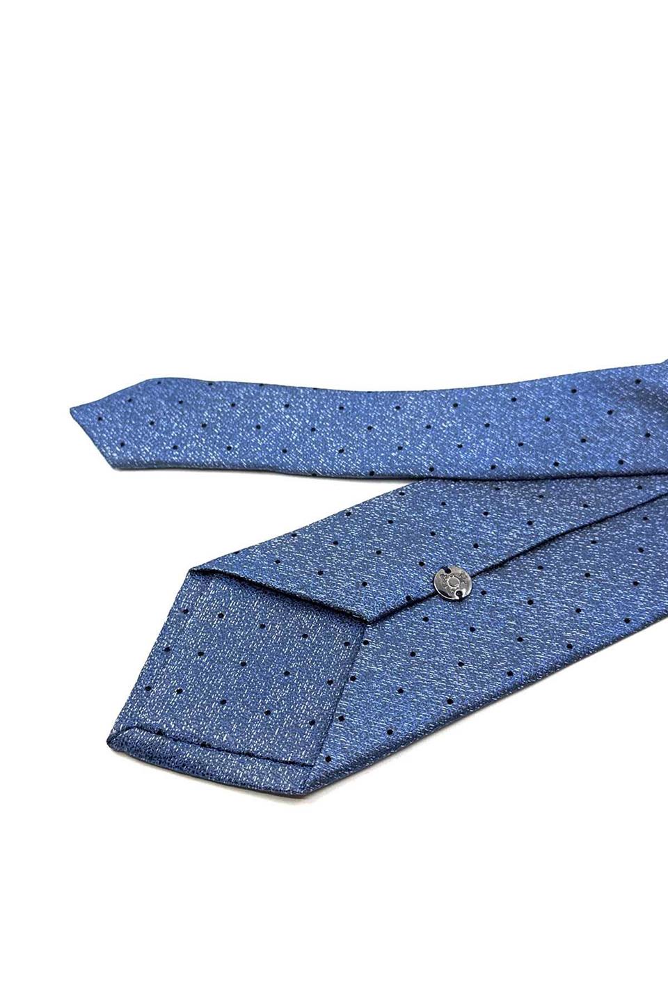 Mavi Puantiye Desen Mendilli Klasik Kravat KK12322