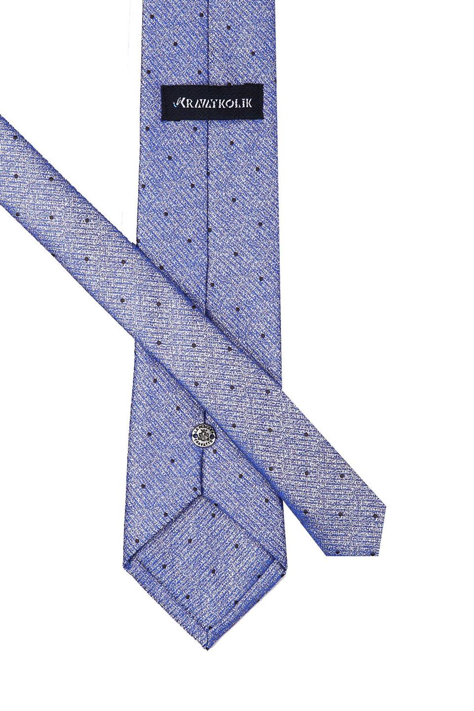 Mavi Puantiye Desen Mendilli Klasik Kravat KK10089