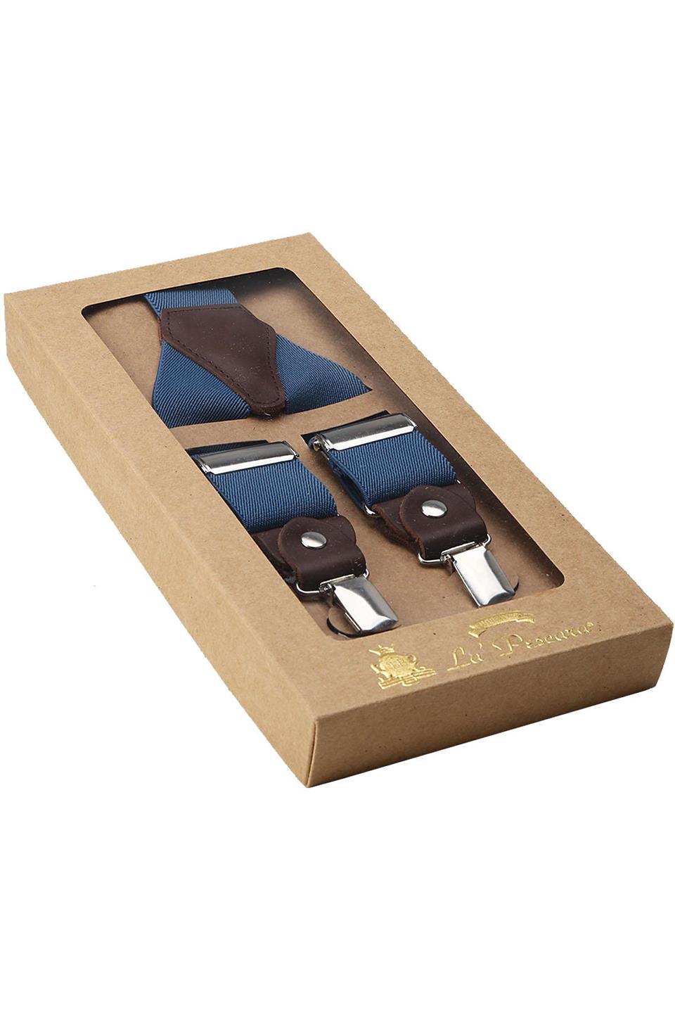 Mavi Renk Deri Bağlantılı Erkek Pantolon Askısı PAN52