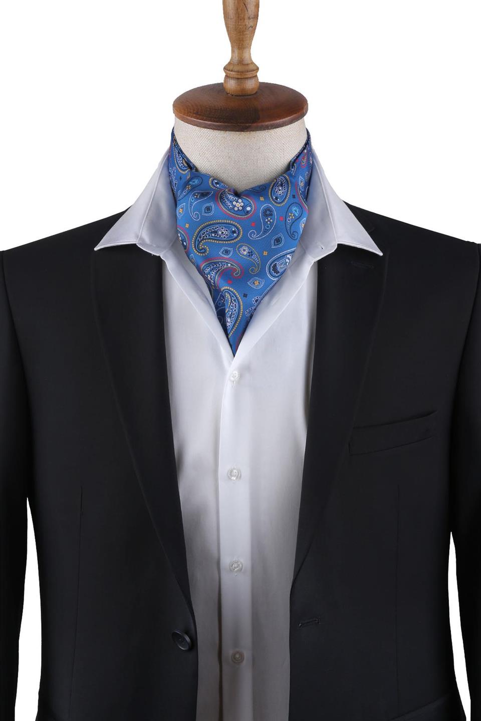 Mavi Şal Desen Erkek Fular K418