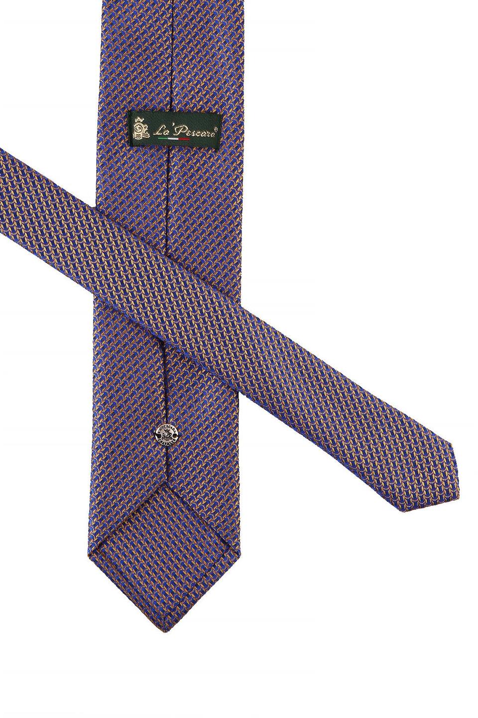 Mavi - Sarı Nokta Desen Mendilli Klasik Kravat KK10764