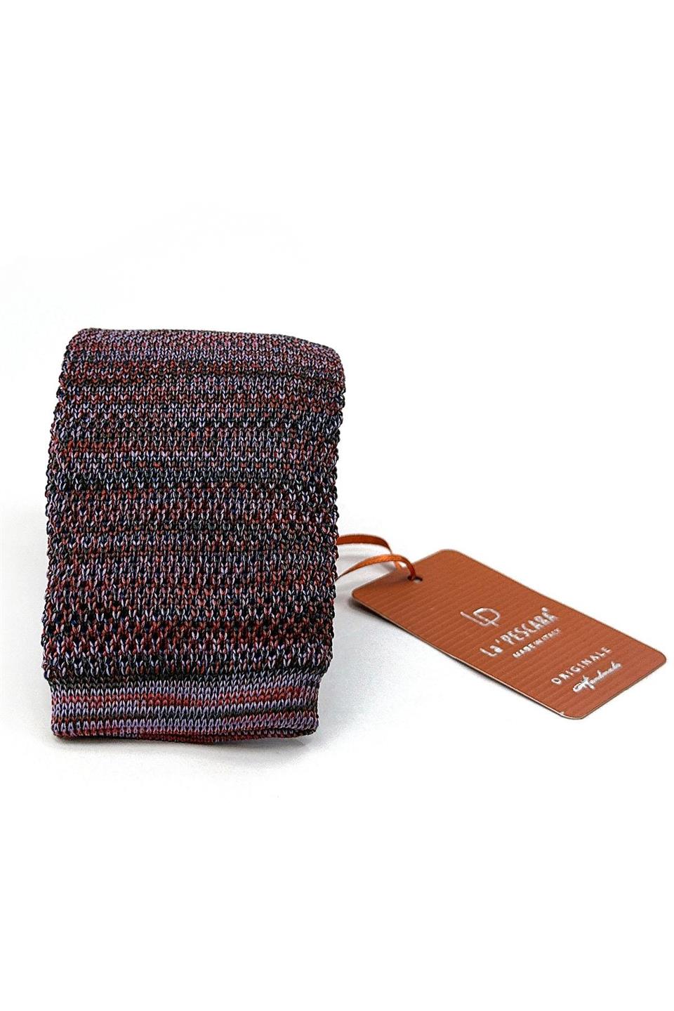 Mavi - Turuncu Kırçıllı Örgü Kravat ÖR8368