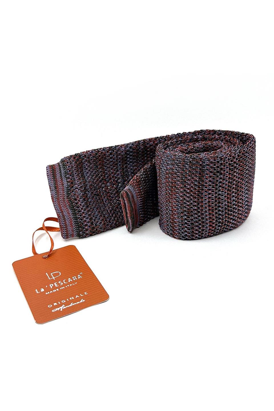 Mavi - Turuncu Kırçıllı Örgü Kravat ÖR8368