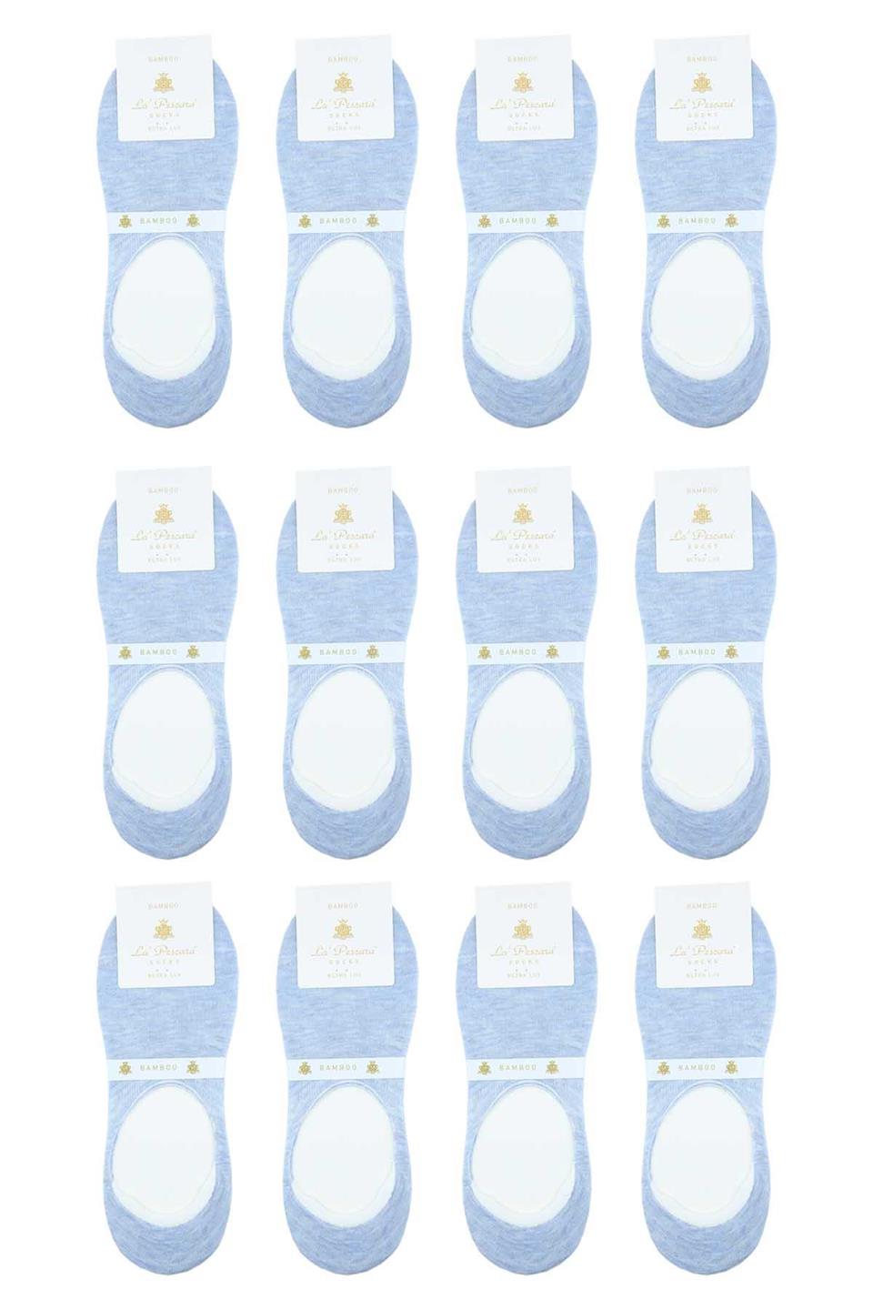 Mavi Ultra Lüks Görünmez 12li Bambu Erkek Çorap CRP373